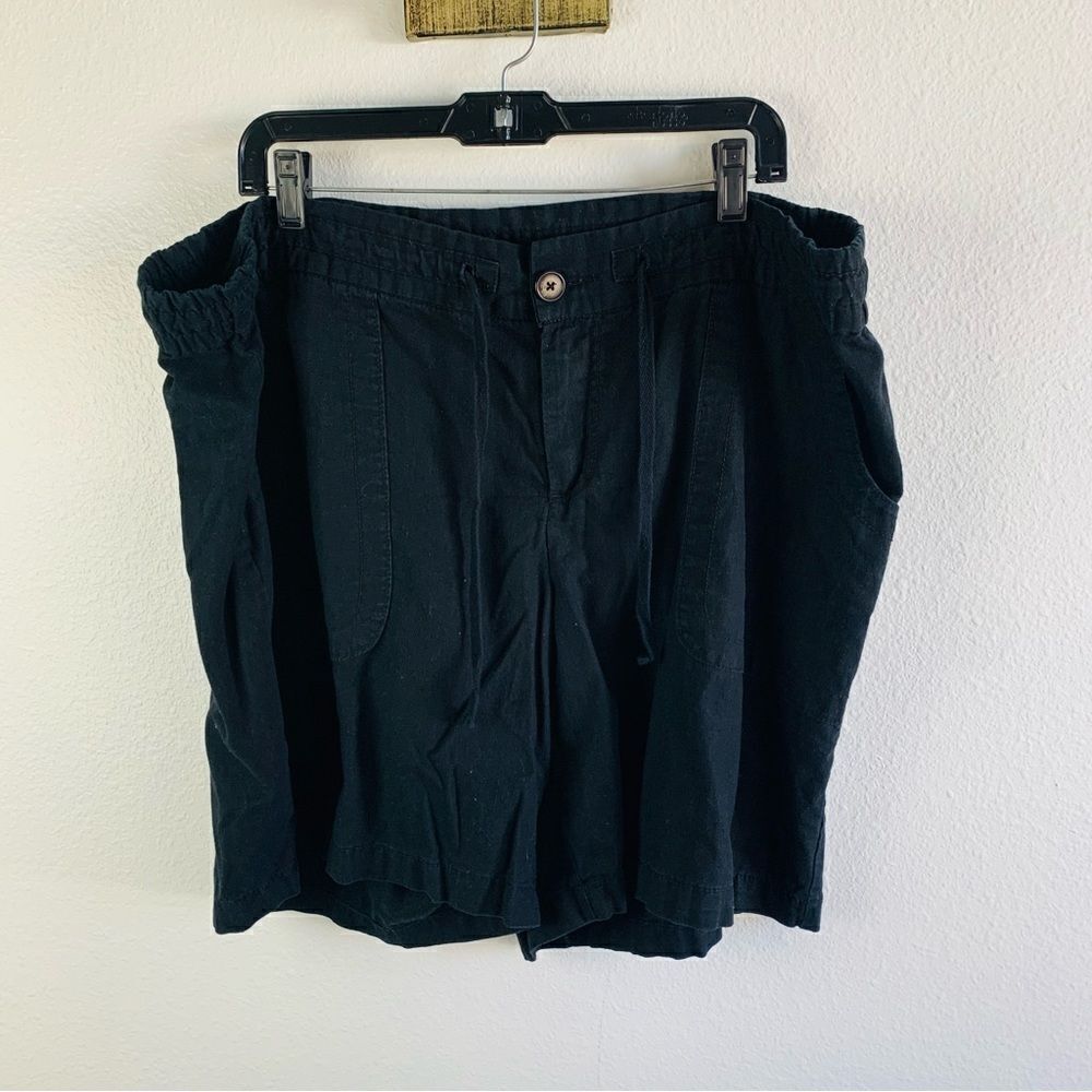 Lane Bryant Black Linen Blend Shorts